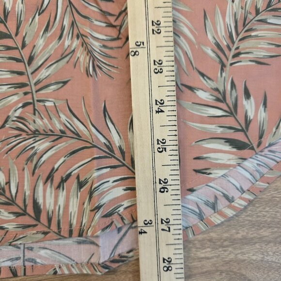 🔴 Jachs NY Shirt Mens Large Palm Print Short Sleeve Button Up Pink Gray - Picture 12 of 14